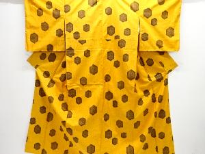 亀甲模様織り出し手織り紬着物